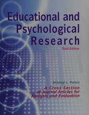 Front cover of Educational and psychological research by Mildred L. Patten