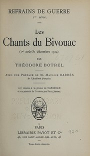 Cover of Les chants du bivouac (1er août-31 décembre 1914) by Théodore Jean Marie Botrel