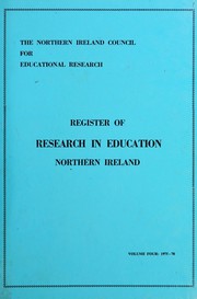 Front cover of Register of research in education, Northern Ireland by Northern Ireland Council for Educational Research.