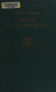 Cover of Religion in an African society by Robert T. Parsons