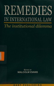 Front cover of Remedies in international law by Malcolm D. Evans
