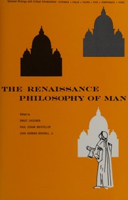 Cover of The Renaissance philosophy of man by Ernst Cassirer