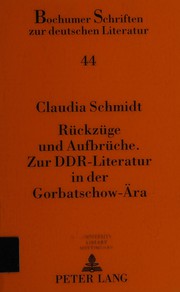 Front cover of Rückzüge und Aufbrüche by Schmidt, Claudia
