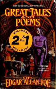 Front cover of Great Tales and Poems of Edgar Allan Poe (Black Cat / Cask of Amontillado / Descent Into the Maelstrom / Fall of the House of Usher / Hop-Frog / Ligeia / Masque of the Red Death / Metzengerstein / Ms. Found in a Bottle / Murders in the Rue Morgue / Never Bet the Devil Your Head / Oval Portrait / Pit and the Pendulum / Premature Burial / Purloined Letter / Sphinx / Tell-Tale Heart) by Edgar Allan Poe
