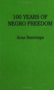 Front cover of 100 years of Negro freedom by Arna Bontemps