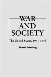 Front cover of War and society by Richard Polenberg