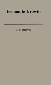 Front cover of Economic growth by A. R. Bridbury