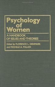 Front cover of Psychology of women by Florence Denmark