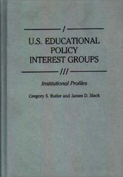 Cover of U.S. educational policy interest groups by Butler, Gregory S.