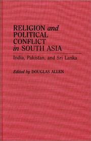 Front cover of Religion and political conflict in South Asia by Douglas Allen