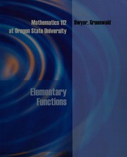 Front cover of ACP Elementary Functions - Mathematics 112 at Oregon State University by Dwyer Gruenwald