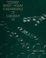 Front cover of Solutions Manual to Accompany Fundamentals of Chemistry by James E. Brady