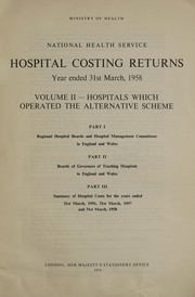 Cover of Hospital costing returns : year ended 31st March, 1958 by Great Britain. Ministry of Health