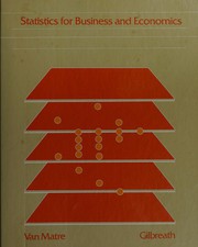 Front cover of Statistics for business and economics by Joseph G. Van Matre