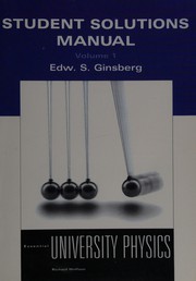 Front cover of Student Solutions Manual Volume 1 for Essential University Physics by Richard Wolfson