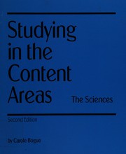 Front cover of Studying in the content areas by Carole Bogue