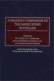 Front cover of A reader's companion to the short story in English by Maurice A. Lee