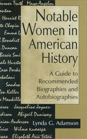 Cover of Notable women in American history by Lynda G. Adamson