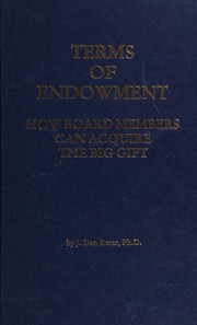 Front cover of Terms of Endowment by James Daniel Recer