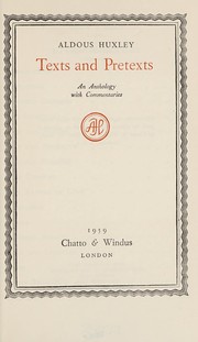 Front cover of Texts and pretexts by Aldous Huxley