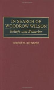 Front cover of In search of Woodrow Wilson by Robert M. Saunders