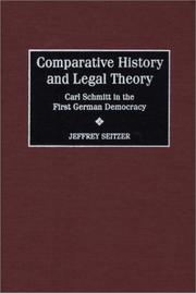 Front cover of Comparative History and Legal Theory by Jeffrey Seitzer