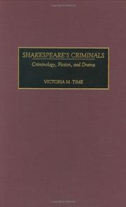 Front cover of Shakespeare's criminals by Victoria M. Time