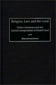 Front cover of Religion, Law, and the Land by Brian Edward Brown