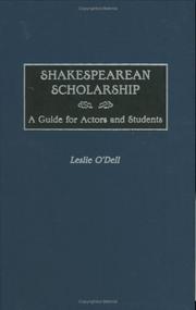 Front cover of Shakespearean Scholarship by Leslie O'Dell