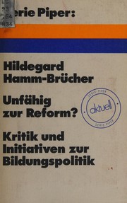 Cover of Unfähig zur Reform? by Hildegard Hamm-Brücher