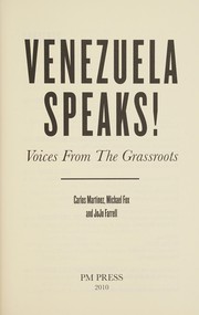 Front cover of Venezuela speaks! by Martinez, Carlos journalist