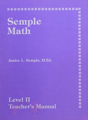 Cover of Semple Math, Level 2 by Janice L. Semple