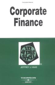 Cover of Corporate finance in a nutshell by Jeffrey J. Haas