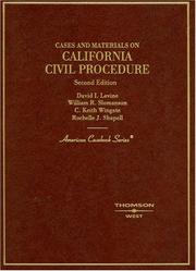Front cover of California civil procedure by Levine, David I.