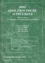 Cover of 2005 civil procedure supplement by Jack H. Friedenthal