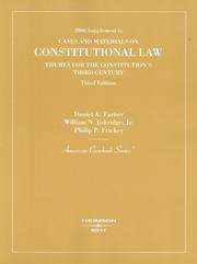 Cover of Cases and Materials on Constitutional Law by Daniel A. Farber
