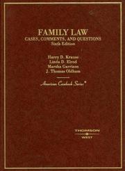 Front cover of Family law by Harry D. Krause