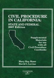 Cover of Civil Procedure In California by Mary Kay Kane