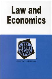 Front cover of Law and economics in a nutshell by Jeffrey L. Harrison