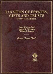 Front cover of Taxation of estates, gifts and trusts by Regis W Campfield