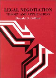 Front cover of Legal negotiation by Donald G. Gifford