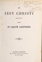 Front cover of De Iesv Christi ANASTASI eivsqve in caelvm ascensione by Andrea Gualdi