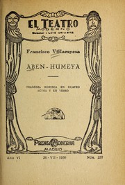Cover of Aben-Humeya by Francisco Villaespesa