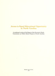 Front cover of Access to equal educational opportunity in North Carolina by North Carolina. Governor's Commission on Public School Finance