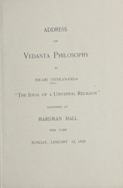 Front cover of Address on Vedanta philosophy by Swami Vivekananda