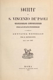 Front cover of Adunanza generale per il rendiconto dell' anno 1857 by Society of St. Vincent de Paul. Consiglio superiore (Papal States)