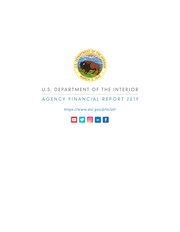 Front cover of Agency financial report Fiscal Year 2019 by United States. Department of the Interior