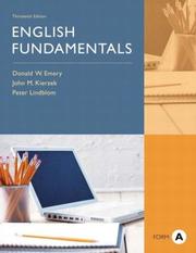 Front cover of English fundamentals, form A by Donald W. Emery