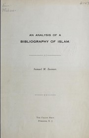 Cover of An analysis of a bibliography of Islam by Samuel Marinus Zwemer