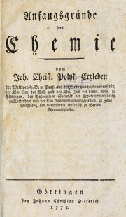 Cover of Anfangsgründe der chemie by Johann Christian Polykarp Erxleben